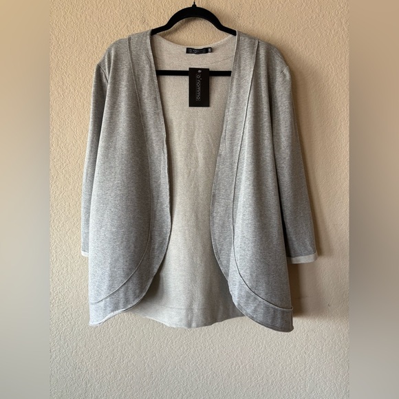 Nommo Grey Open Front Sweatshirt Cardigan/Blazer NWT - Picture 1 of 11